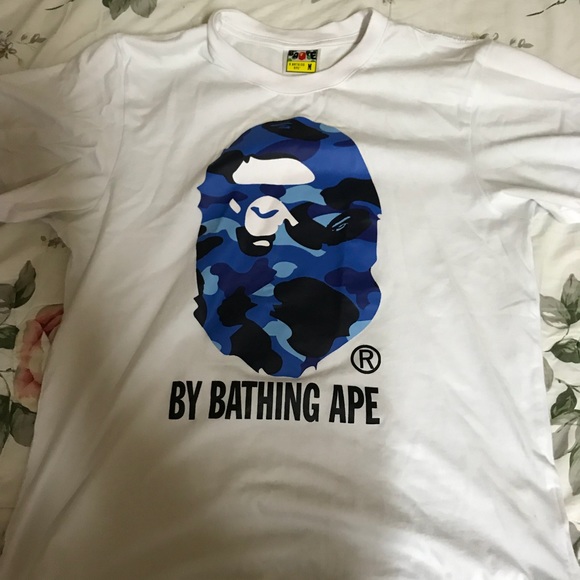Bape Shirts Bape Blue Logo Tee Poshmark Bape Shirts Bape Blue Logo Tee Poshmark